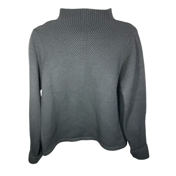 Jillian Jones Womens PL Black Textured Sweater‎  100% Wool Mock Neck - Picture 1 of 10